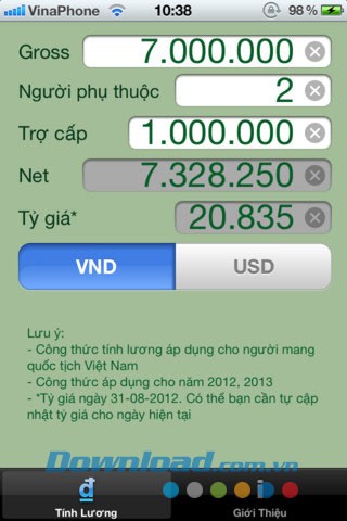 Lương gross net for iOS