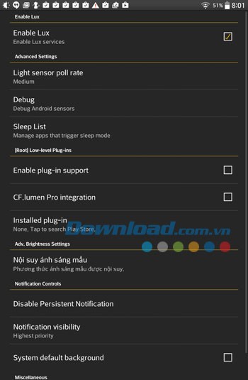 Lux Lite cho Android