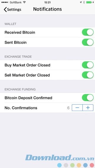 Thông báo khi có thay đổi tài khoản