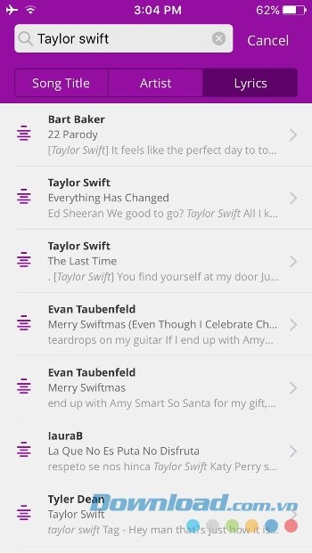 Tìm kiếm tên ca sĩ, bài hát