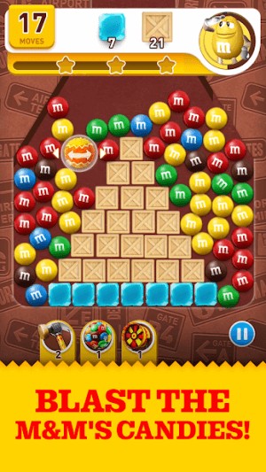 Phá vỡ các viên kẹo màu sắc trong game M&M Adventure