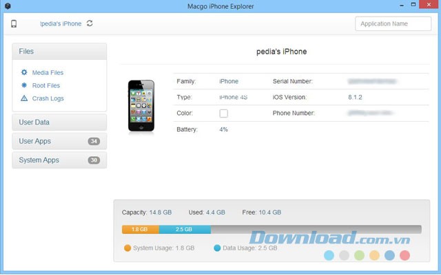 Giao diện Macgo iPhone Explorer