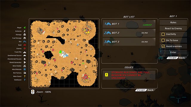 Chỉ định nhiệm vụ cho từng loại xe tự hành để tập trung hoàn toàn vào chiến lược sinh tồn