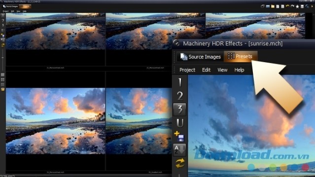 Machinery HDR Effects có sẵn nhiều hiệu ứng đẹp mắt