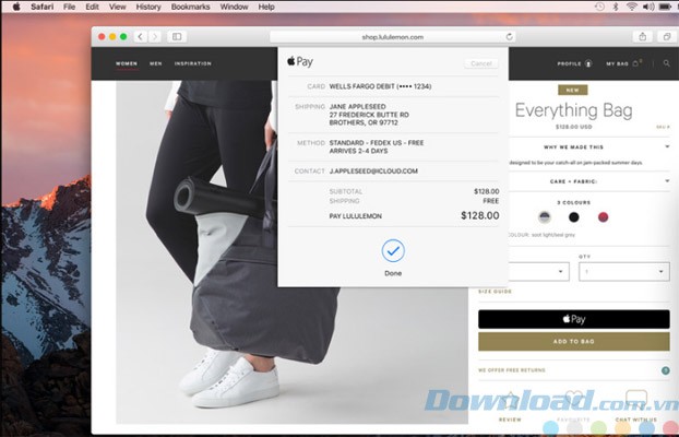 Apple Pay trong Safari