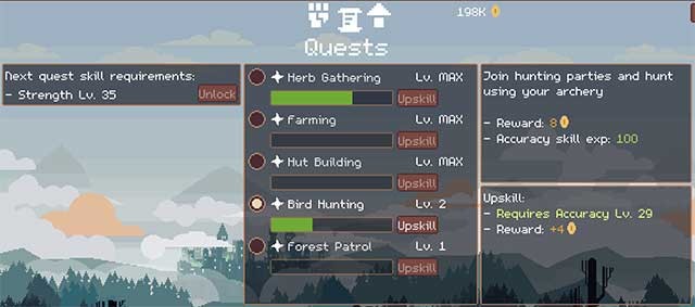 Mua các vật phẩm nâng cấp để cải thiện quá trình huấn luyện và trang bị