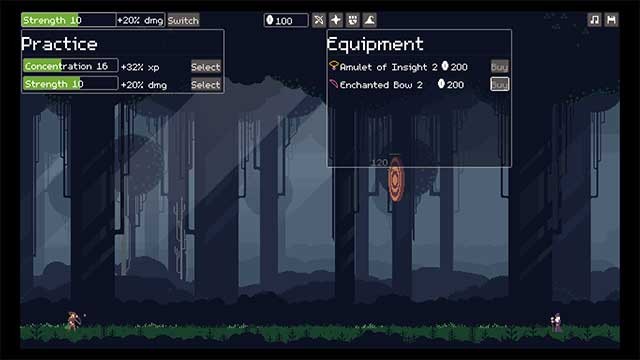 Mua các bản nâng cấp, trang bị,... để phát triển kỹ năng của cung thủ