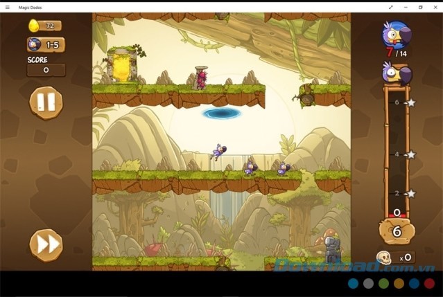 Vượt qua mọi chướng ngại vật trong game chiến thuật miễn phí cho máy tính Magic Dodos