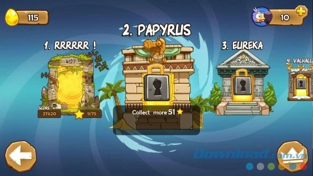 Mở khóa dần các màn chơi trong game chiến thuật miễn phí Magic Dodos cho máy tính