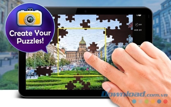 Magic Jigsaw Puzzles cho phép người chơi tự tạo câu đố bằng ảnh trong thư viện cá nhân
