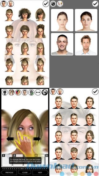 Nhiều kiểu tóc nam và nữ