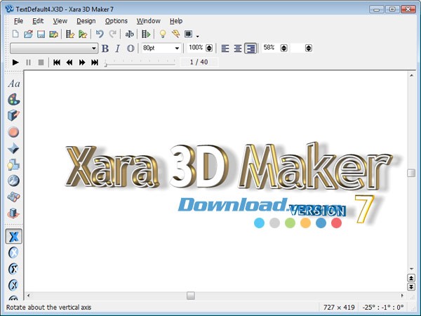 Giao diện chính của Xara 3D Maker