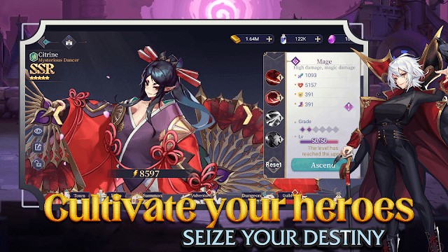 Thu thập và phát triển các anh hùng của bạn trong game Maiden Academy: Idle RPG