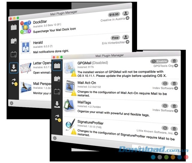 Phần mềm quản lý plugin thú vị Mail Plugin Manager cho Mac