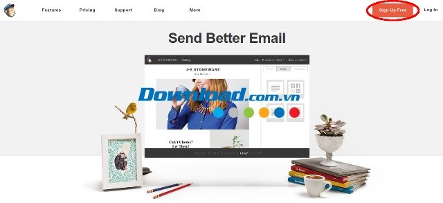 Giao diện ứng dụng MailChimp