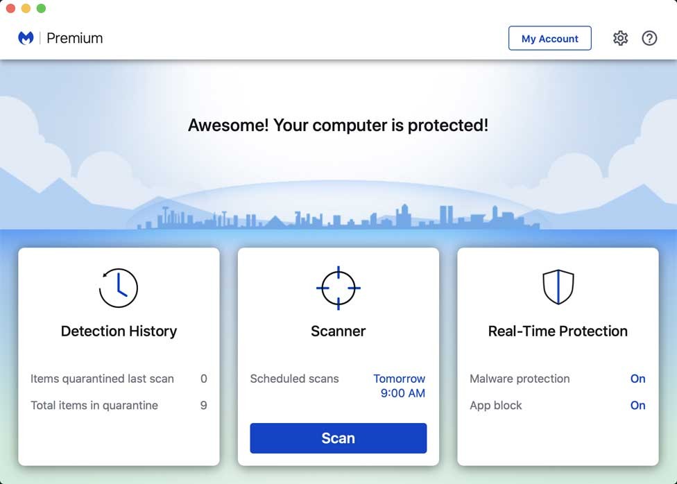 Giao diện Malwarebytes cho Mac