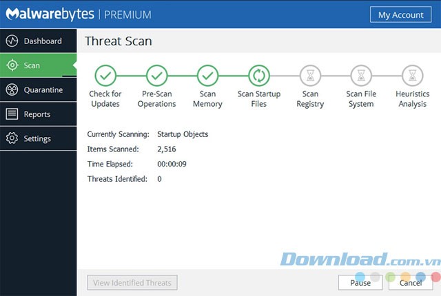 Phần mềm diệt virus Malwarebytes 3
