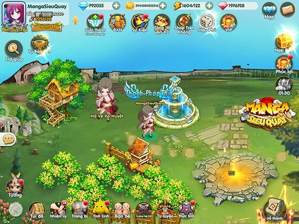 Giao diện trò chơi nhập vai chiến thuật đặc sắc Manga siêu quậy