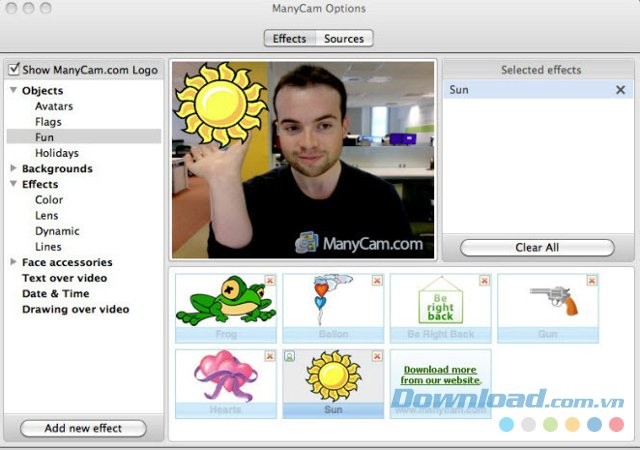 Giao diện Options của ManyCam