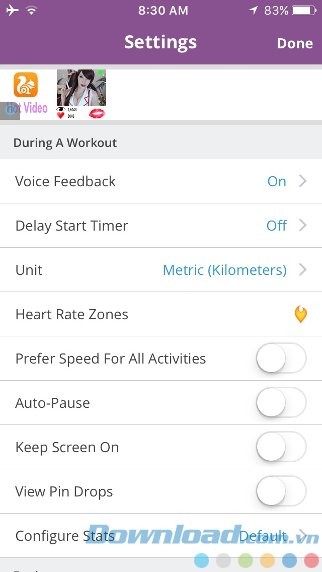 Thiết lập ứng dụng
