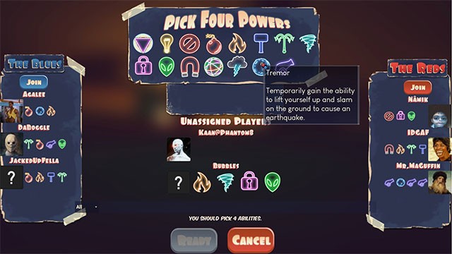 Chọn 4 năng lực trước mỗi vòng đấu