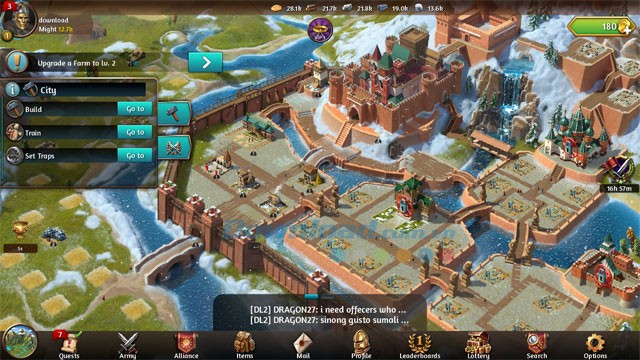 Giao diện chính của game March of Empires