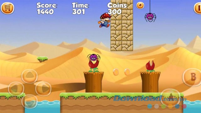 Giao diện chơi game Mario's World 2016 trên Android