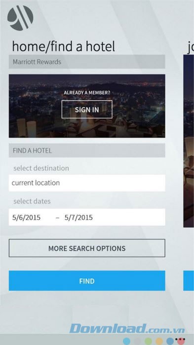 Tìm kiếm khách sạn trên điện thoại
