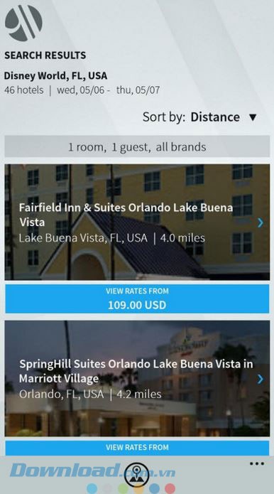 Kết quả tìm kiếm khách sạn gần kề