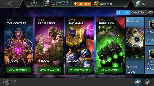 Khám phá hàng loạt sự kiện và cuộc thi hấp dẫn trong game Marvel Contest of Champion