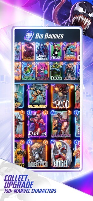 Thu thập, nâng cấp hơn 150 nhân vật từ vũ trụ Marvel