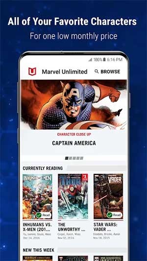 Marvel Unlimited có tất cả series về nhân vật bạn yêu thích