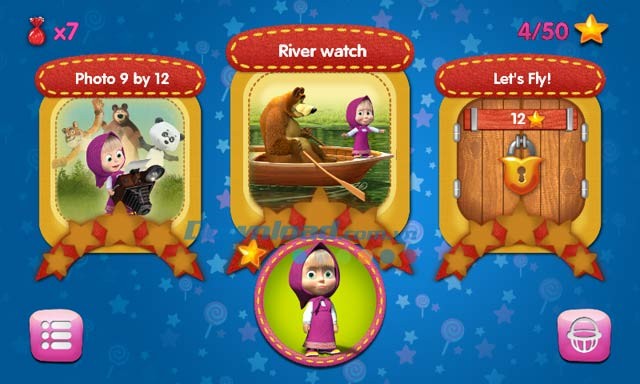 Masha and the Bear bao gồm nhiều level hấp dẫn