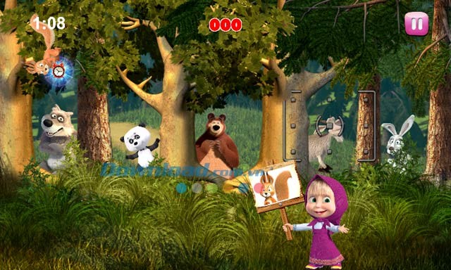 Chụp ảnh các loài vật khác trong Masha and the Bear