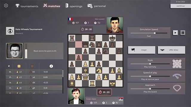 Quản lý và phát triển sự nghiệp của nhà vô địch cờ vua thế giới trong game giả lập Master of Chess