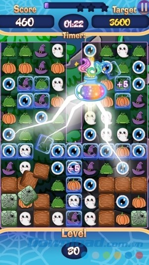 Match 3 - Spooky Hotel Pro cho Android có nhiều power up độc đáo