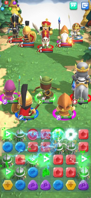 Giải các màn đố match-3 để chiến đấu trong game Match 3 Warriors