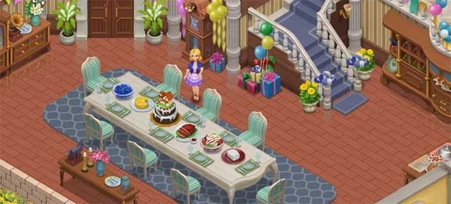 Matchington Mansion cho Android là game match-3 kết hợp trang trí nhà có đồ họa tuyệt đẹp