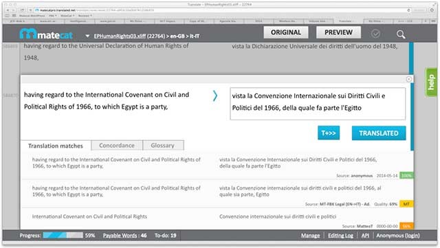 Trang trình soạn thảo bao gồm một giao diện hai cột song ngữ tiêu chuẩn