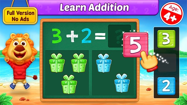 Bé làm quen với phép cộng qua mini game vui trong Math Kids