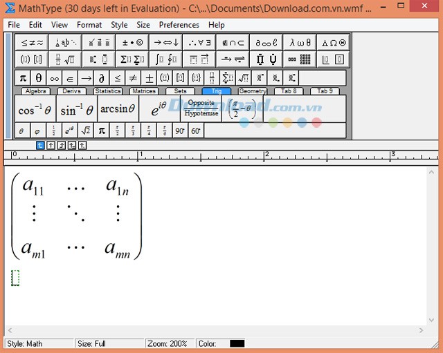 MathType hỗ trợ các công thức phức tạp
