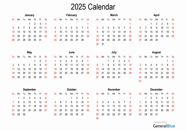 Mẫu lịch đẹp 2025