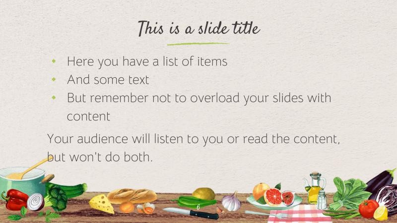 Real Food Presentation Template 6*346106