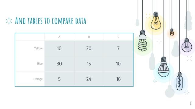 Colorful Light Bulbs Slides slide 13