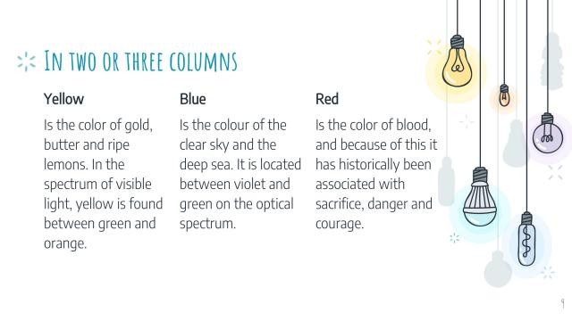 Colorful Light Bulbs Slides slide 9