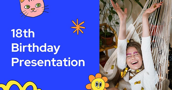 Làm cho bữa tiệc sinh nhật tuổi 18 thật ấn tượng với mẫu PowerPoint 18th Birthday Template