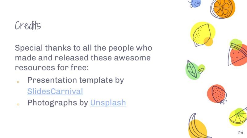 Colorful Fruits Slides slide 24*353064