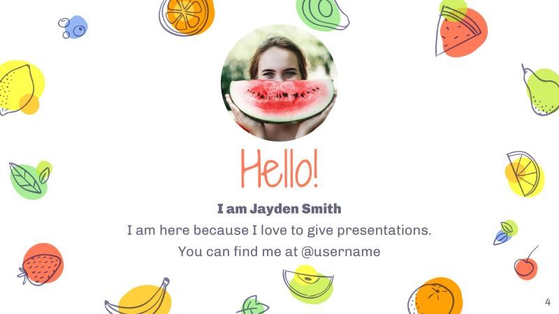 Colorful Fruits Slides slide 4*353055