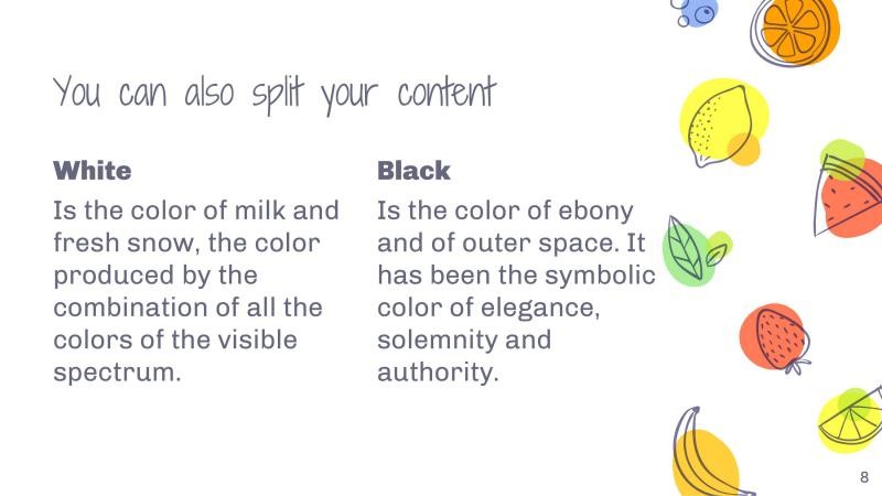 Colorful Fruits Slides slide 8*353057