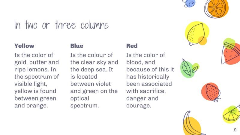 Colorful Fruits Slides slide 9*353058